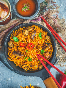 Asian Style Thai Basil Tofu Stir Fry Noodles Recipe