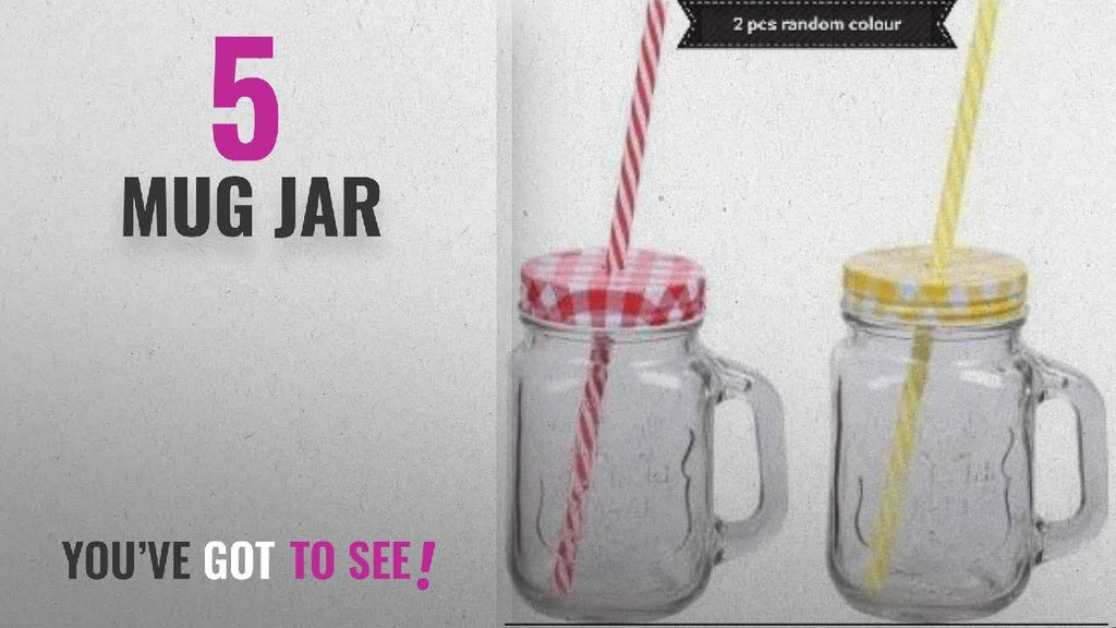 Top 10 Mug Jar [2018]: Satyam Kraft 430 Ml Mason Glass Jar Mug With Straw -2 Pcs ...