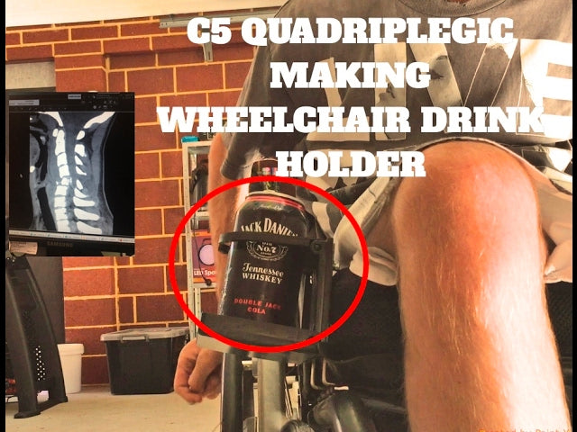 cup holder for wheelchair c5 quadriplegic by Aussie Quad (4 years ago)