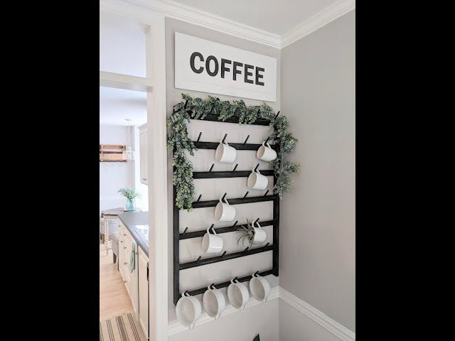 Thank you so much for supporting our small business!! This video shows you how to hang your Feger Furnishings Farmhouse mug rack using drywall hangers.