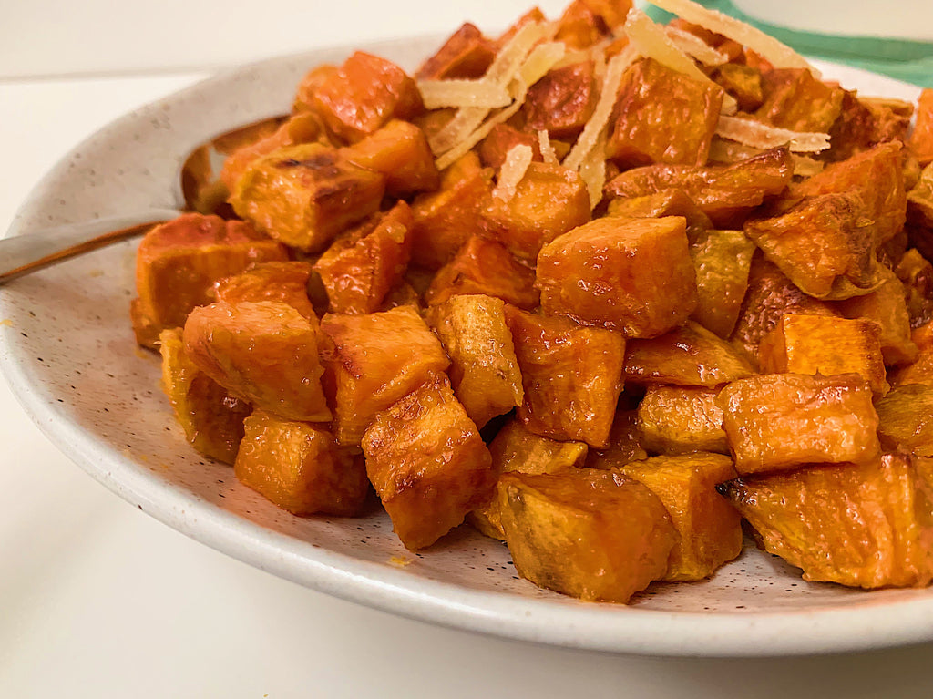 Ginger & Miso Roasted Sweet Potatoes