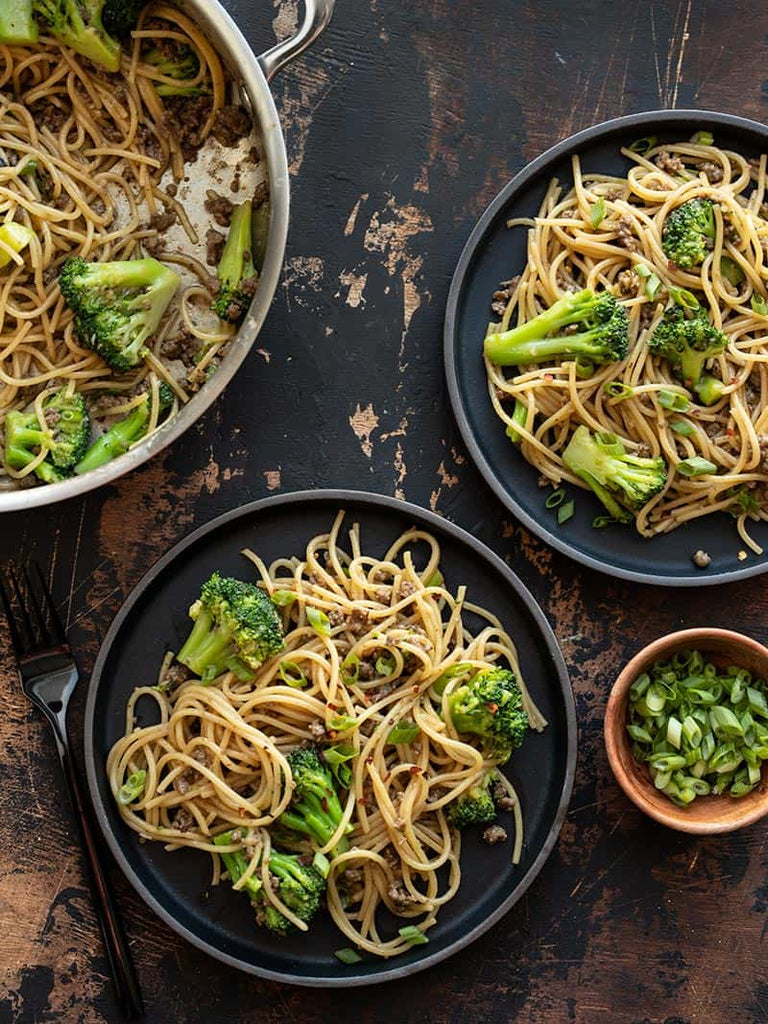 Garlic Noodles with Beef and Broccoli