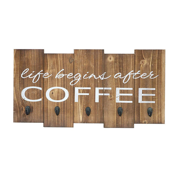 Oversized Sign - Life Begins After Coffee Mug Holder 25” X 13”